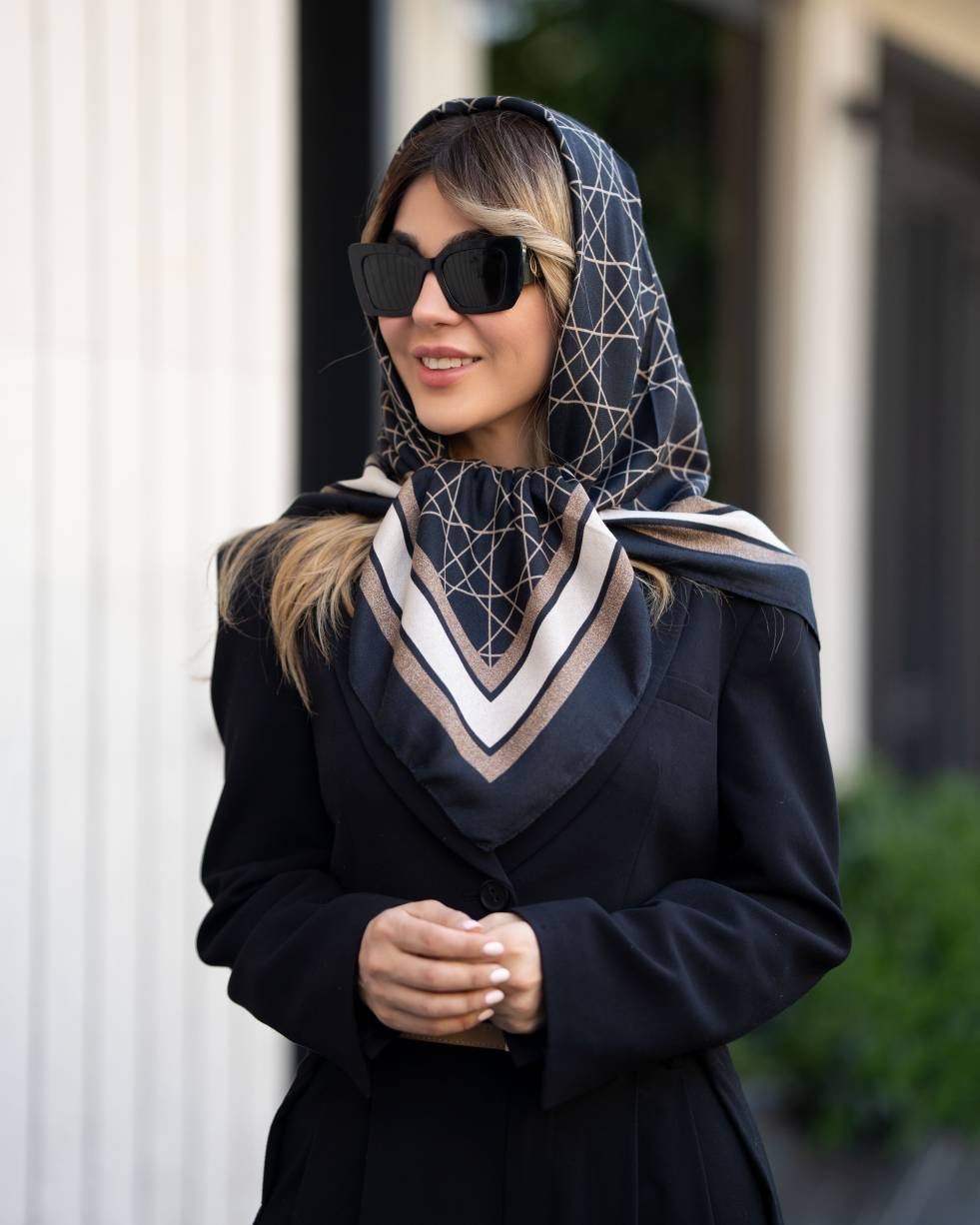 روسری زنانه جنس صدرصد نخ قواره ۱۰۰